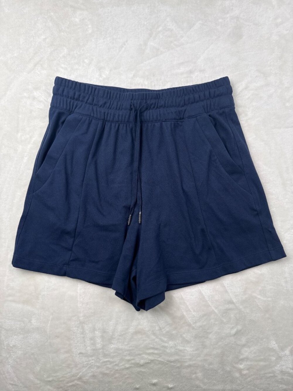 BCBG Womens Navy Elastic Waist Shorts Size S Polyester Blend With Pockets